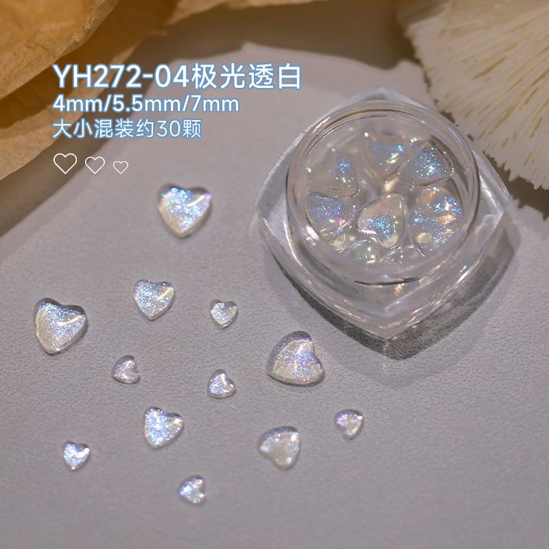 Padoma - Set van 30: Hart Glitter Nail Art Decoratie