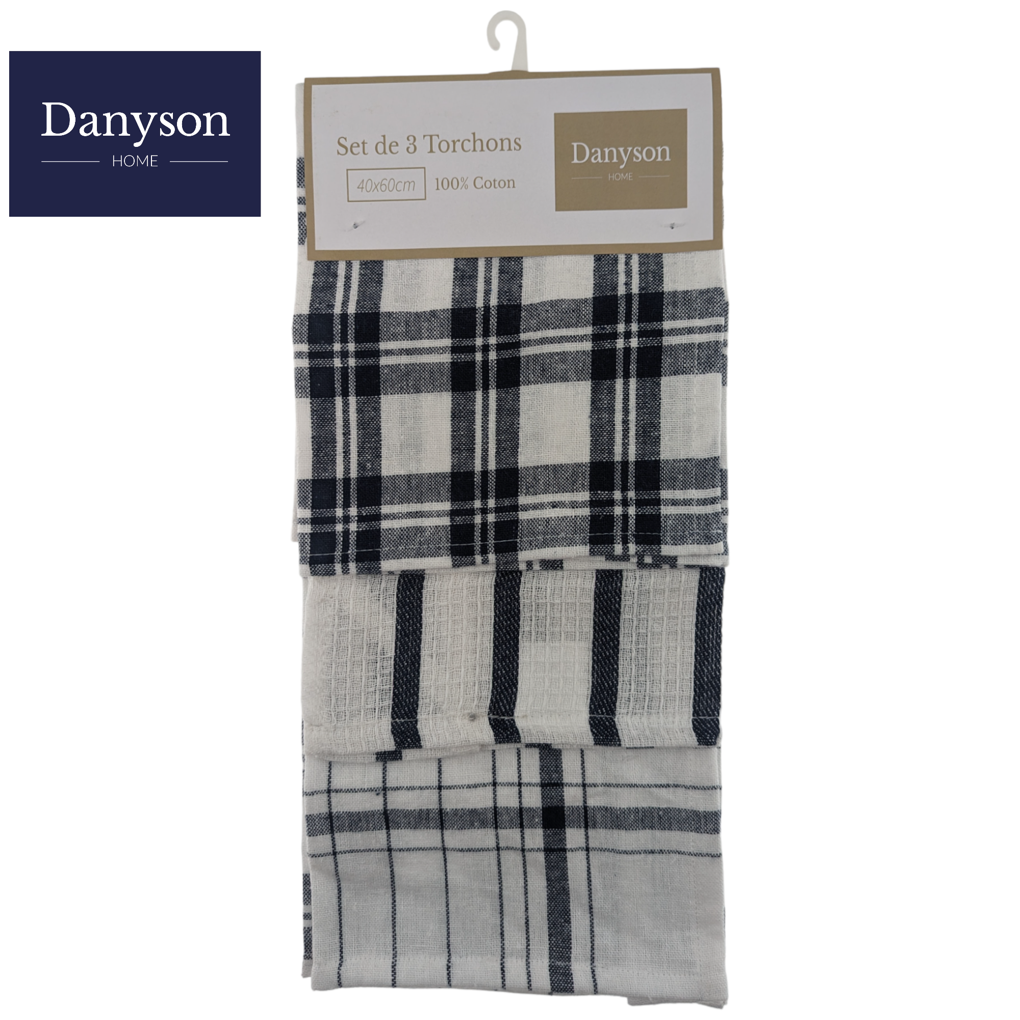 LOT 3 TORCHONS 40X60CM COTON