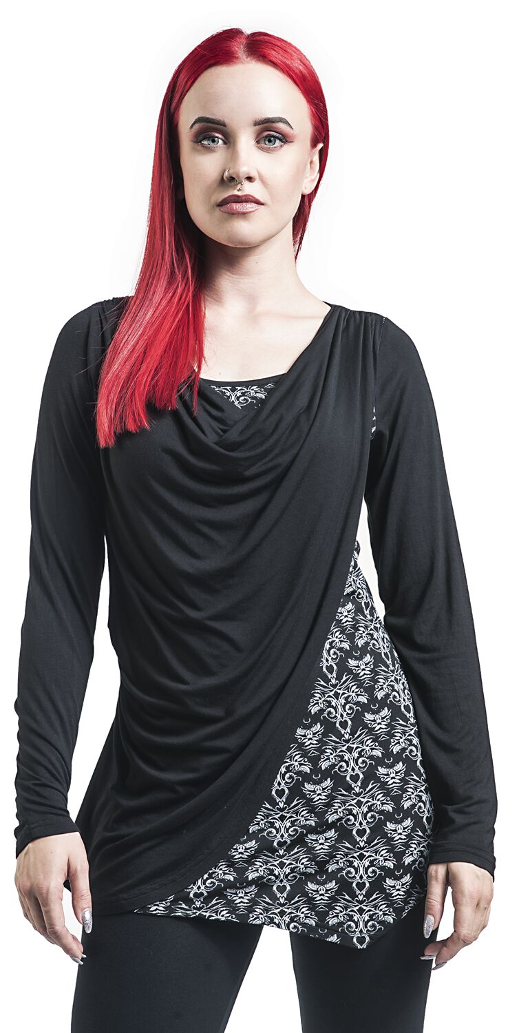 Gothicana X Anne Stokes - Haut manches longues avec look double épaisseur | Gothicana by EMP T-shirt manches longues