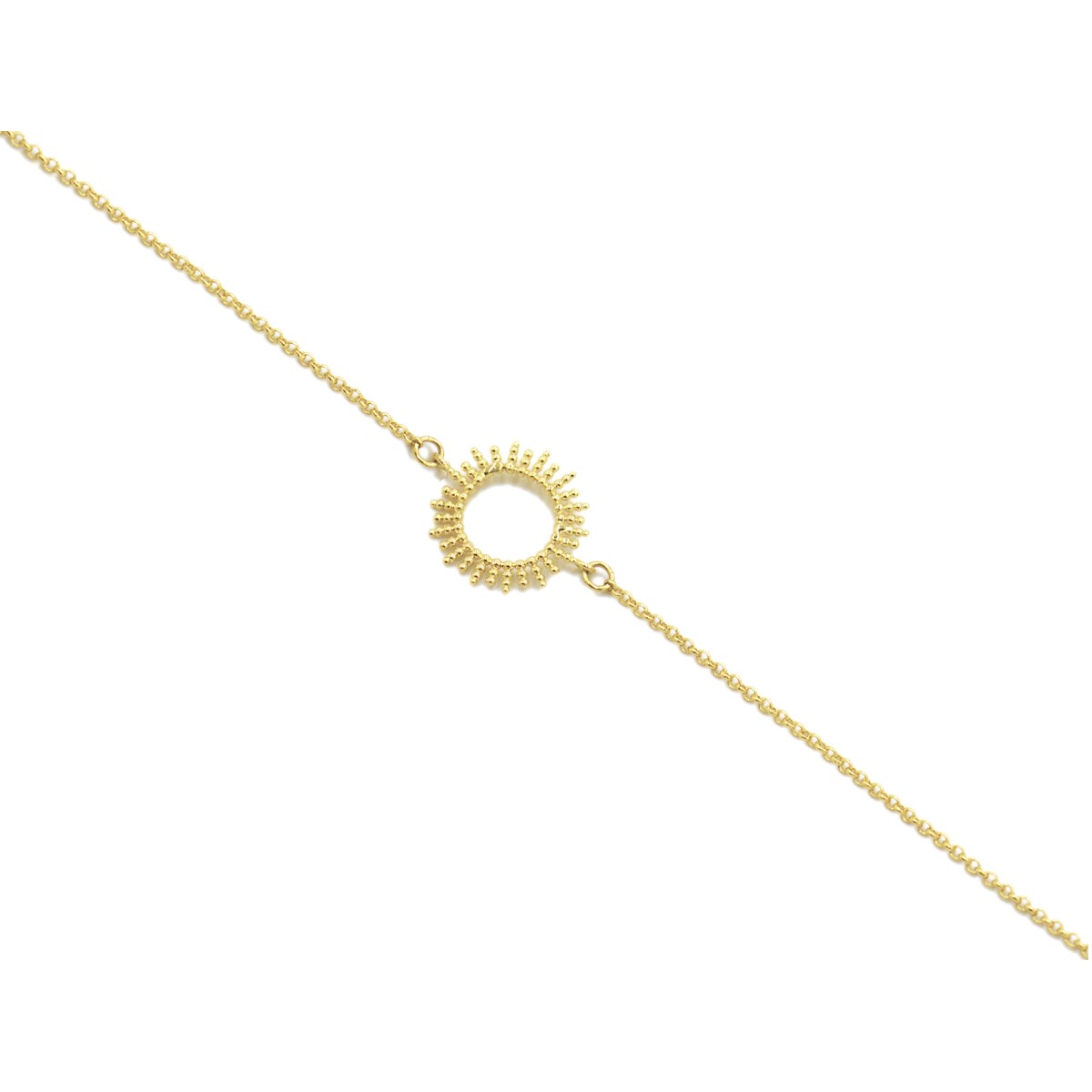 Bracelet doré à l 'or fin pendentif soleil