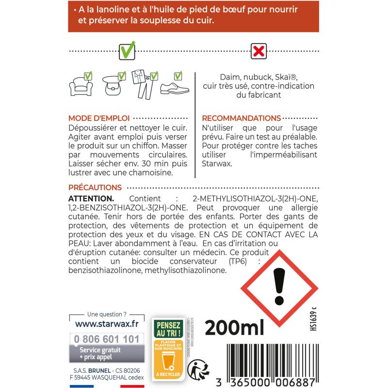 Cire rénovante nourrissante pour cuirs secs - 200 mL