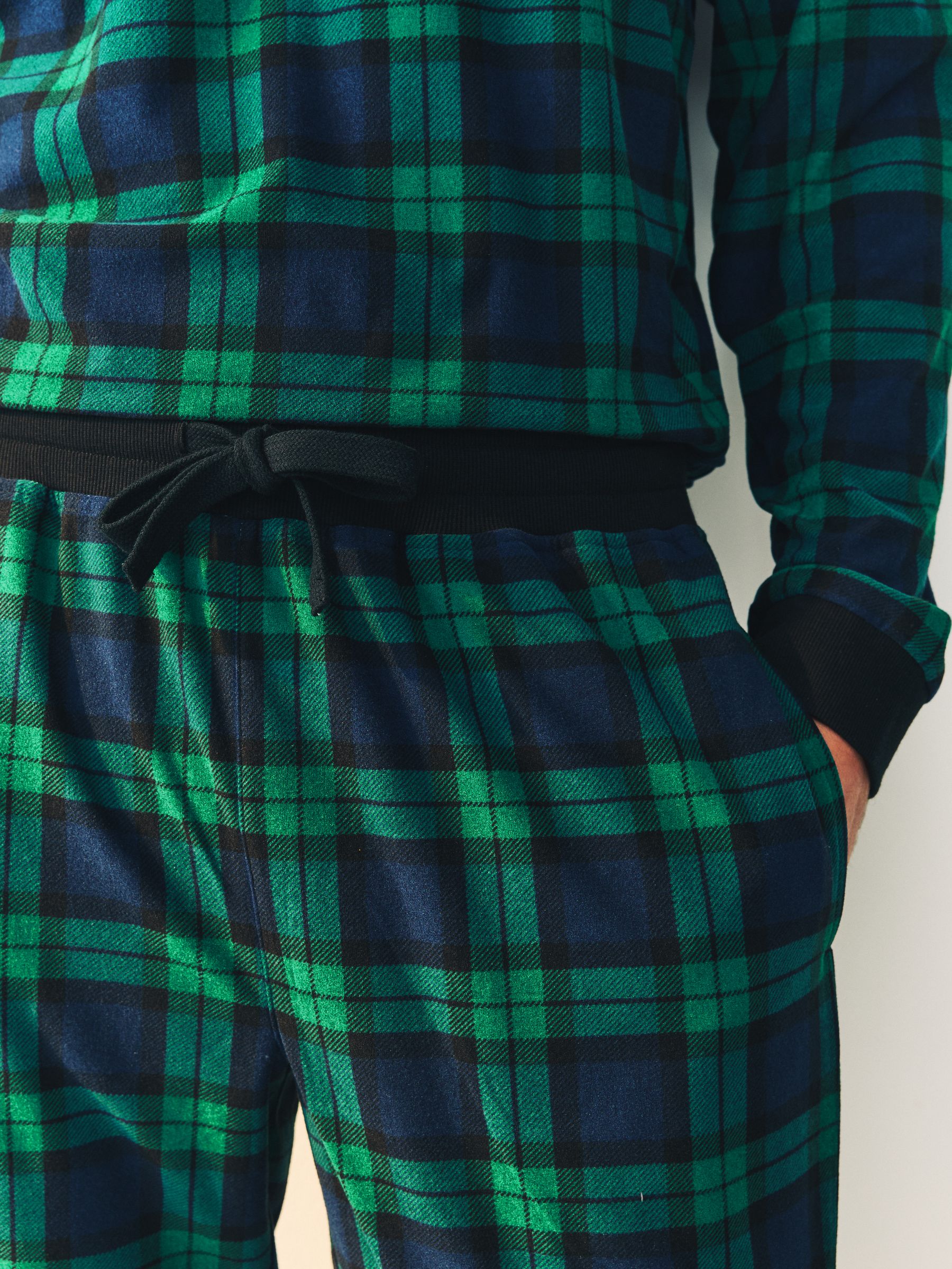 Groen/blauw geruit - Motionflex - Behaaglijke pyjama met lange mouwen en boorden