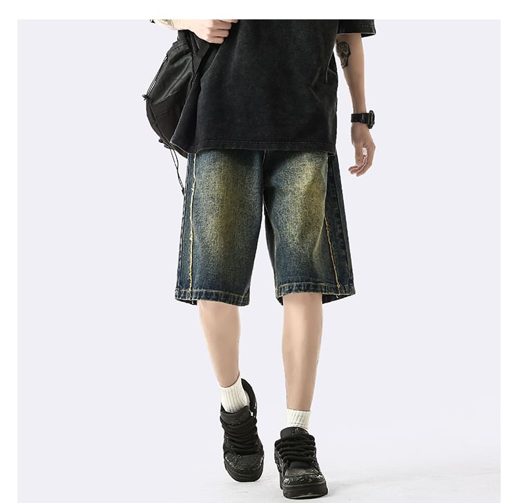 emeisa - Gewassen denim shorts met hoge taille