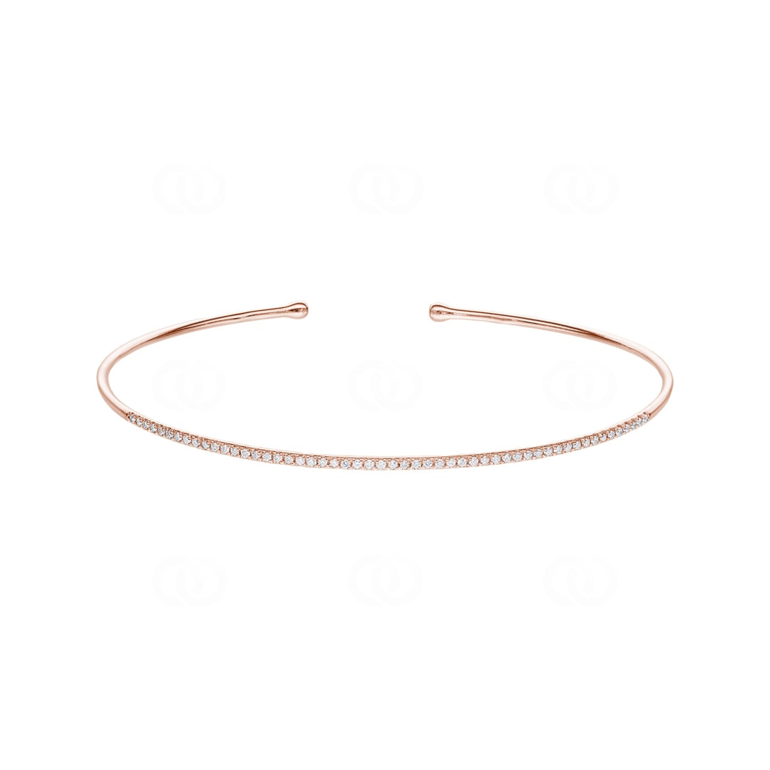 0.16 Karat Diamantarmreif offen 750/18 K Roségold