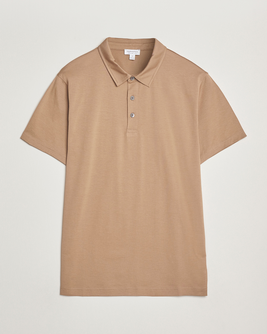 Sunspel Cotton Jersey Polo Dune