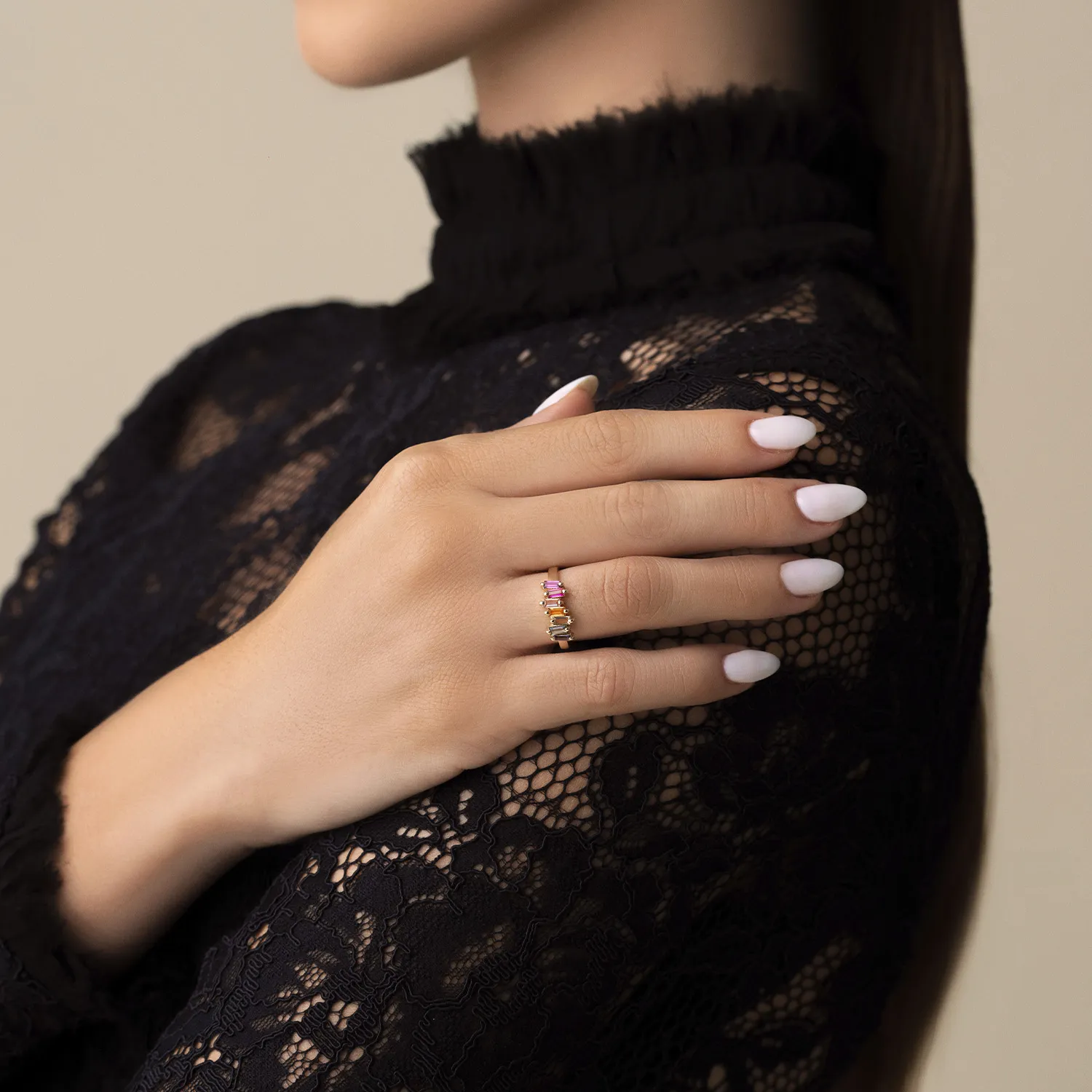Suzanne Kalan Amalfi Rainbow Ring Guld PR452-YGRBW