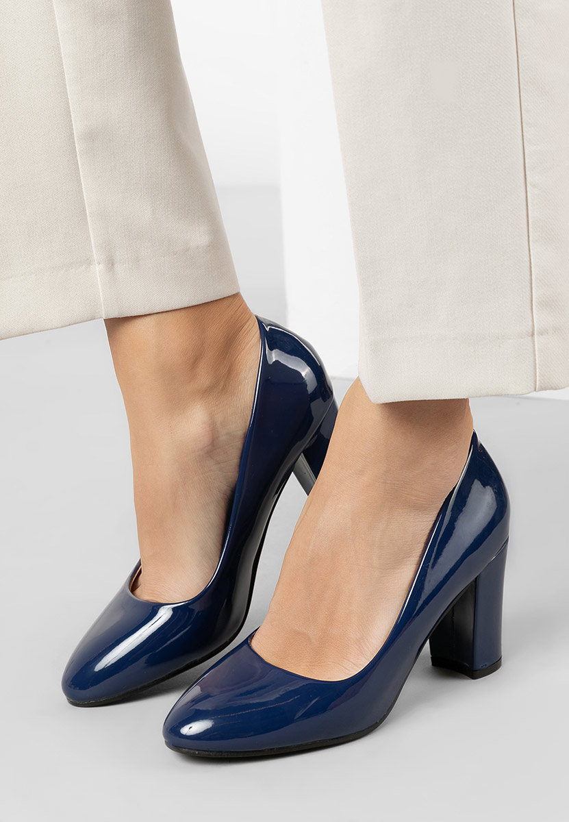 Chaussures vernies à talon bleus Chique V2