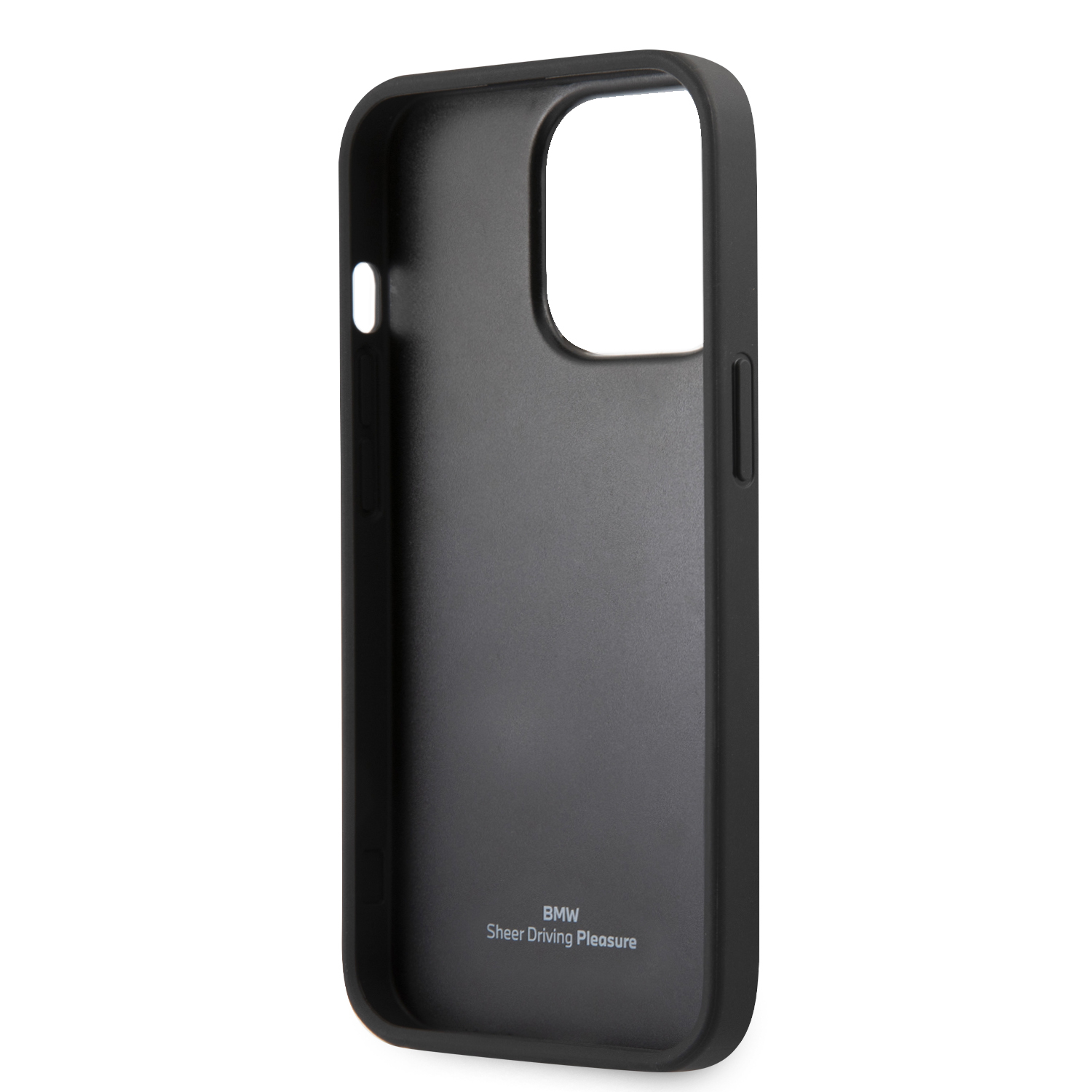 iPhone 14 Pro Max Echtleder Hülle Imprint (BMHCP14XSLLBK) - Schwarz