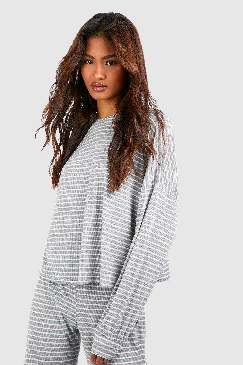 boohoo Tall - Ensemble de pyjama rayé en jersey