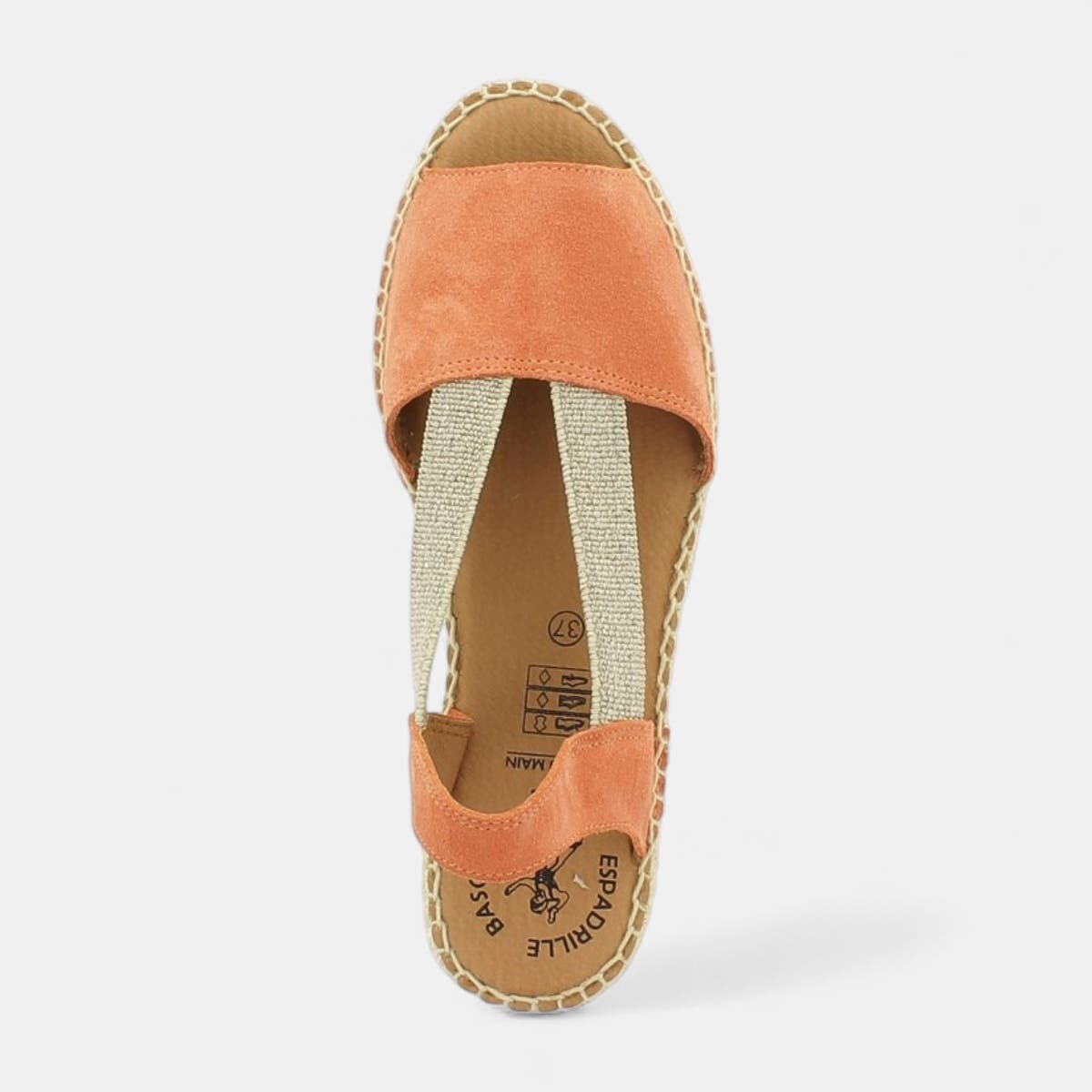 Espadrilles Femme en cuir corail