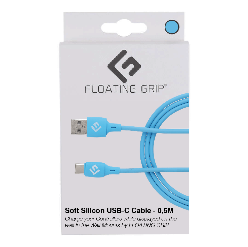 Floating Grip 0,5M Silicone USB-C Cable (Blue)