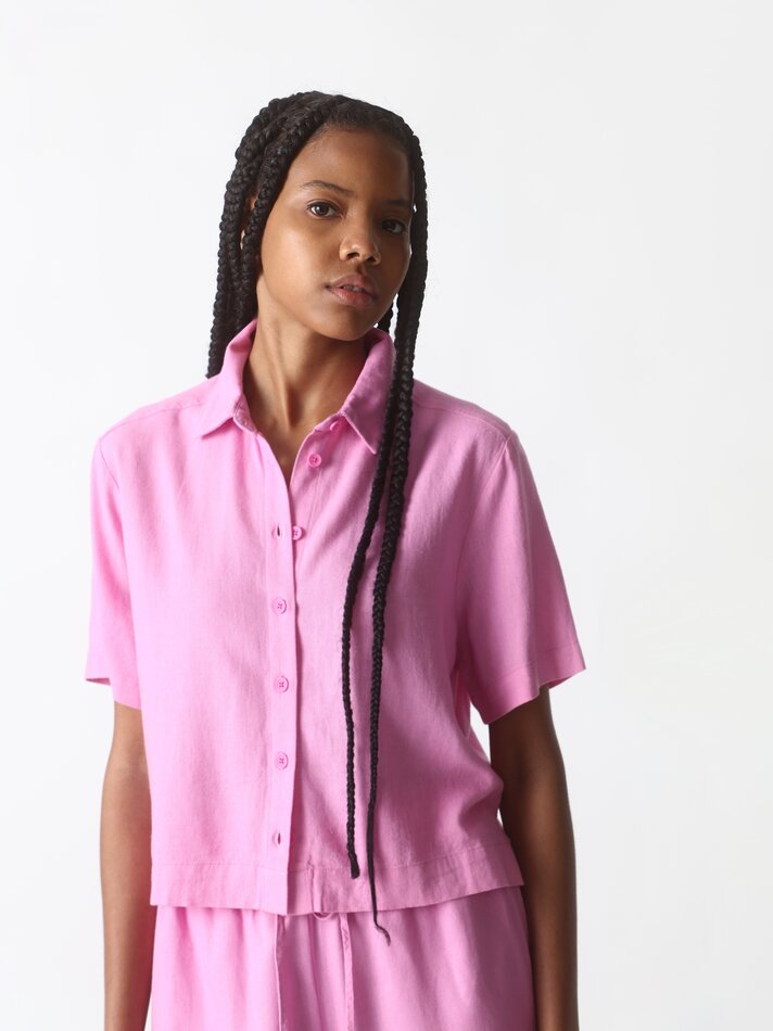 Camisa de linho - Rosa