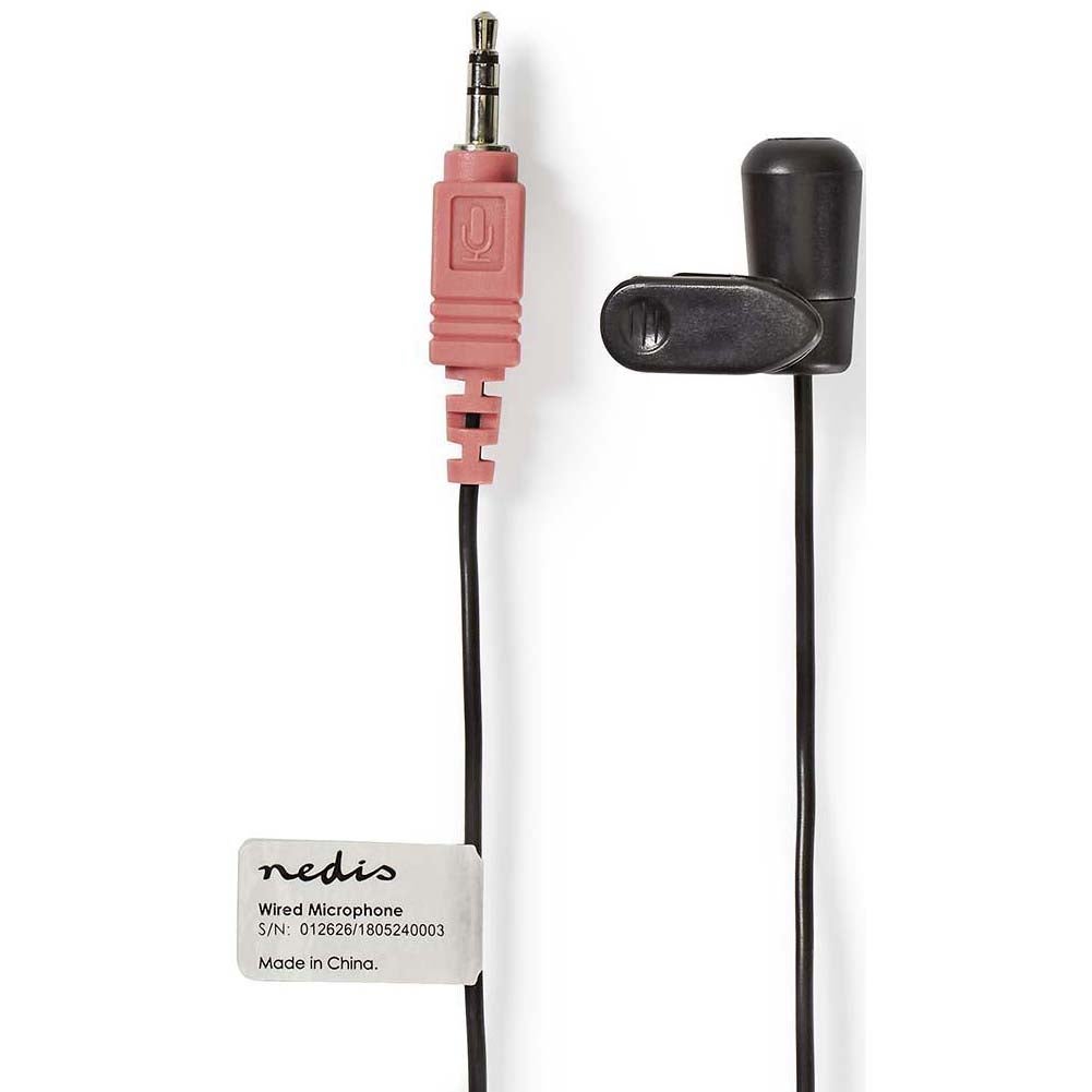 Nedis MICCJ100BK dasspeld microfoon mini-jack 3.5 mm met clip