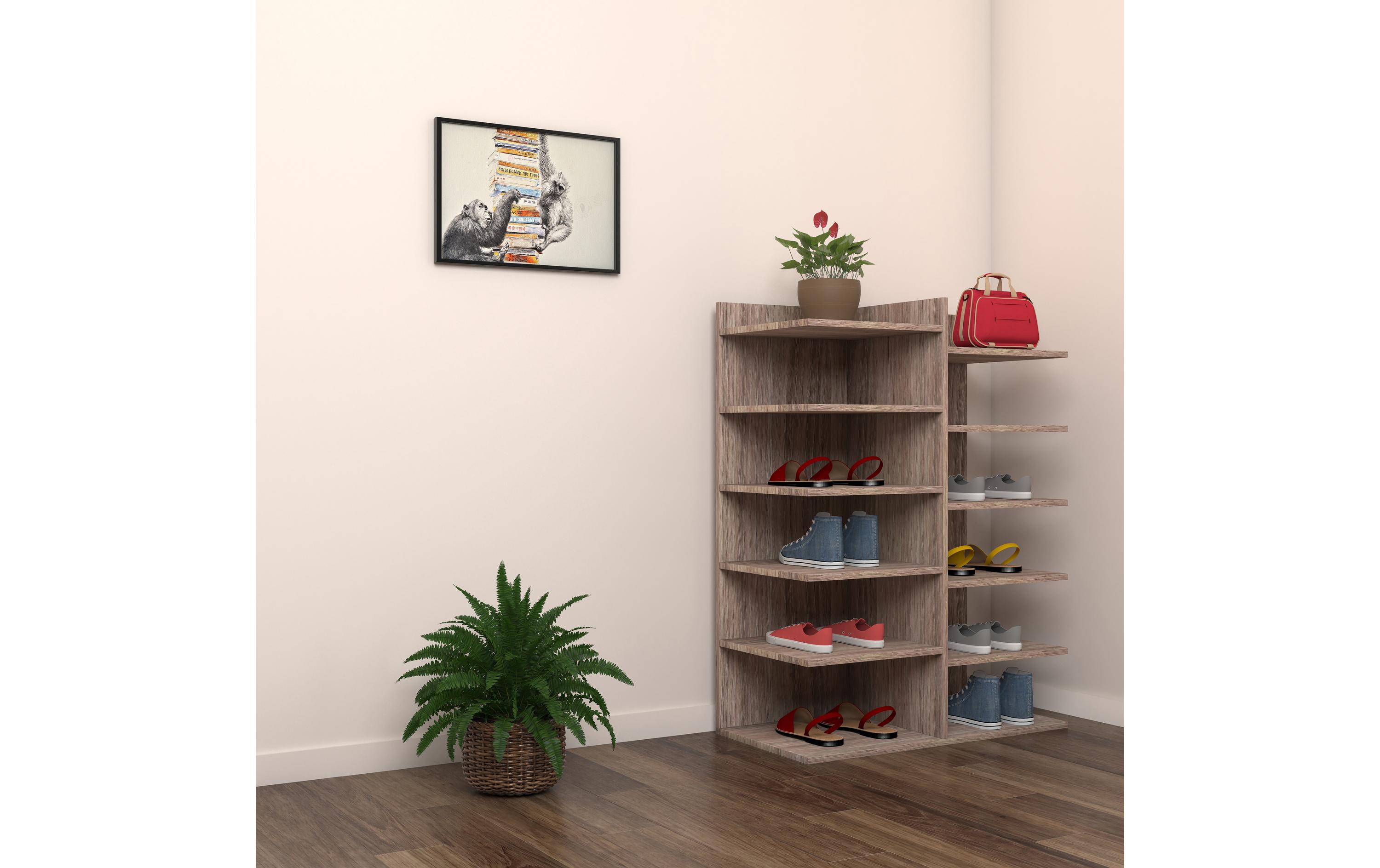 Schuhregal Enosa 60 x 80 cm, Sonoma-EicheSchuhaufbewahrung