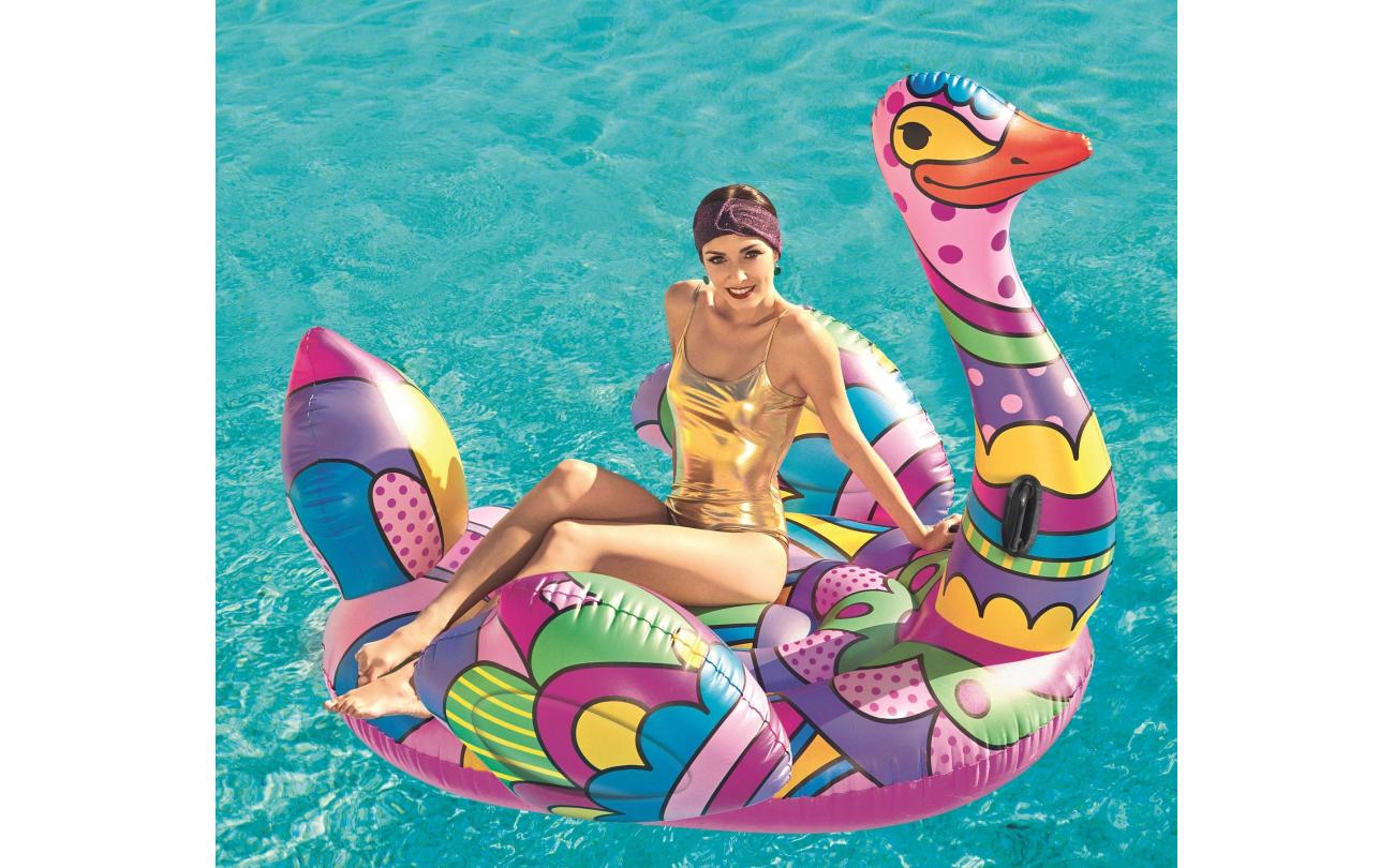 Luchtmatras Struisvogel Pop art 190x166cm met 2 handvaten