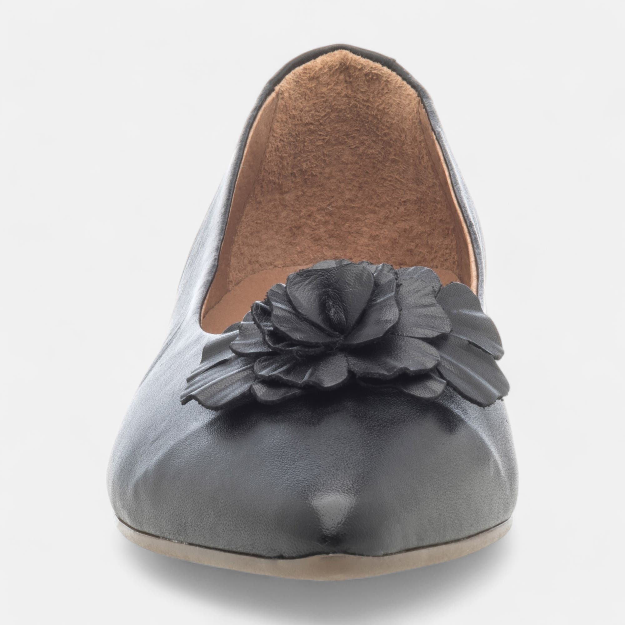 Ballerines Femme en cuir noir