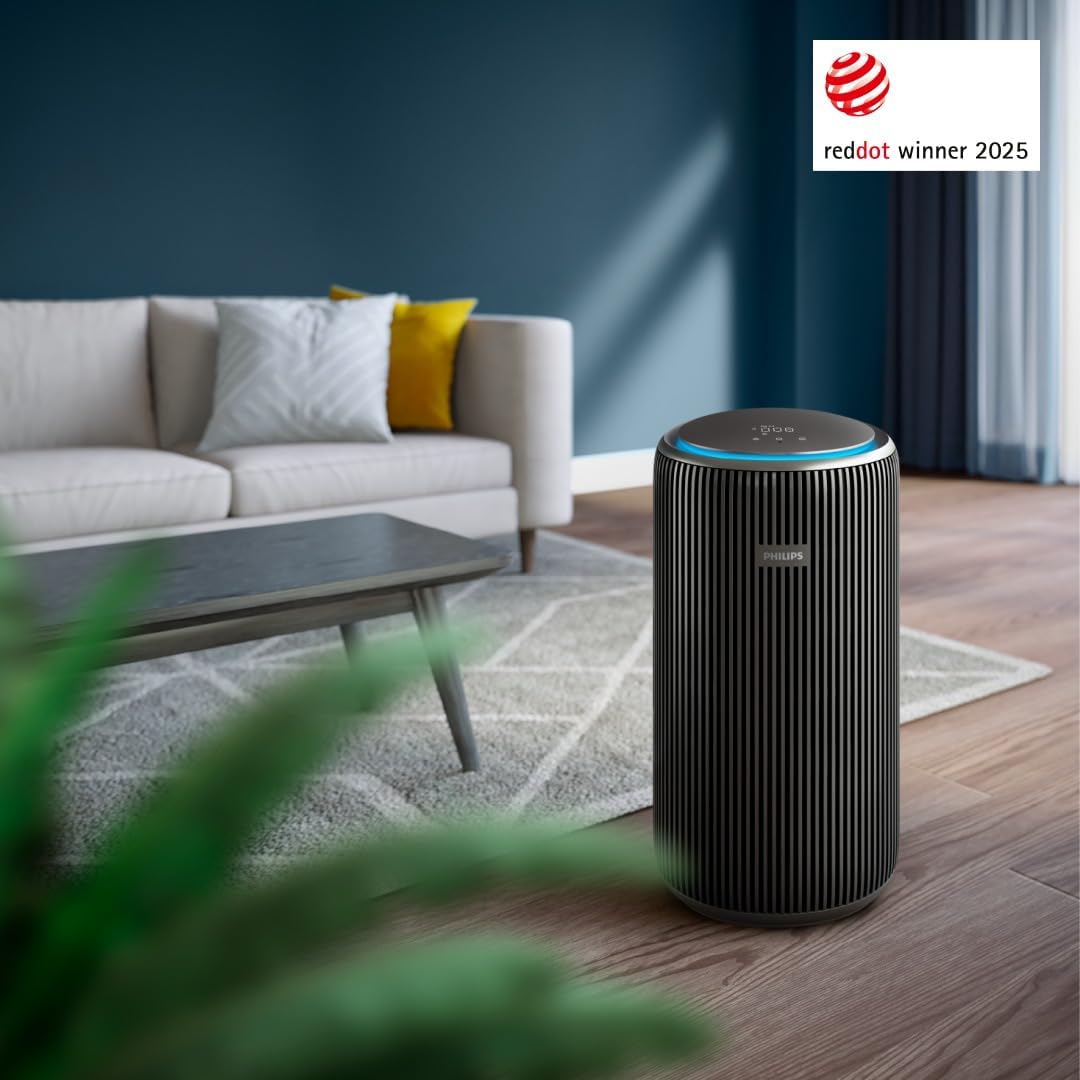 Philips Luftreiniger Serie 4200, HEPA NanoProtect - doppelter Aktivkohlefilter, CADR 600m³/h für 156m², besonders leise, intelligent und energieeffizient (AC4221/11)