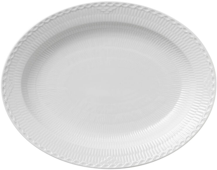 Royal Copenhagen Hvid Halvblonde 36,5 cm. fad Hvid