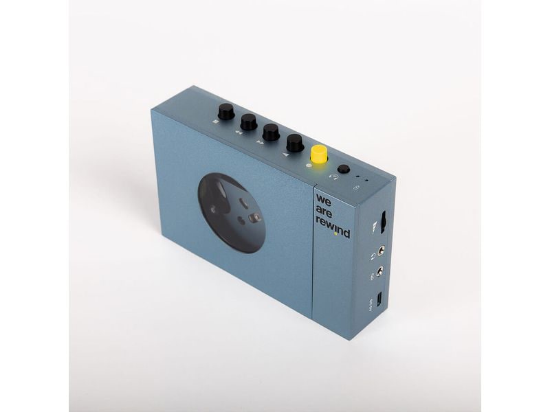CE Portabler Kassettenspieler we are rewind Blau Tragbarer Kassetten-Player mit Bluetooth