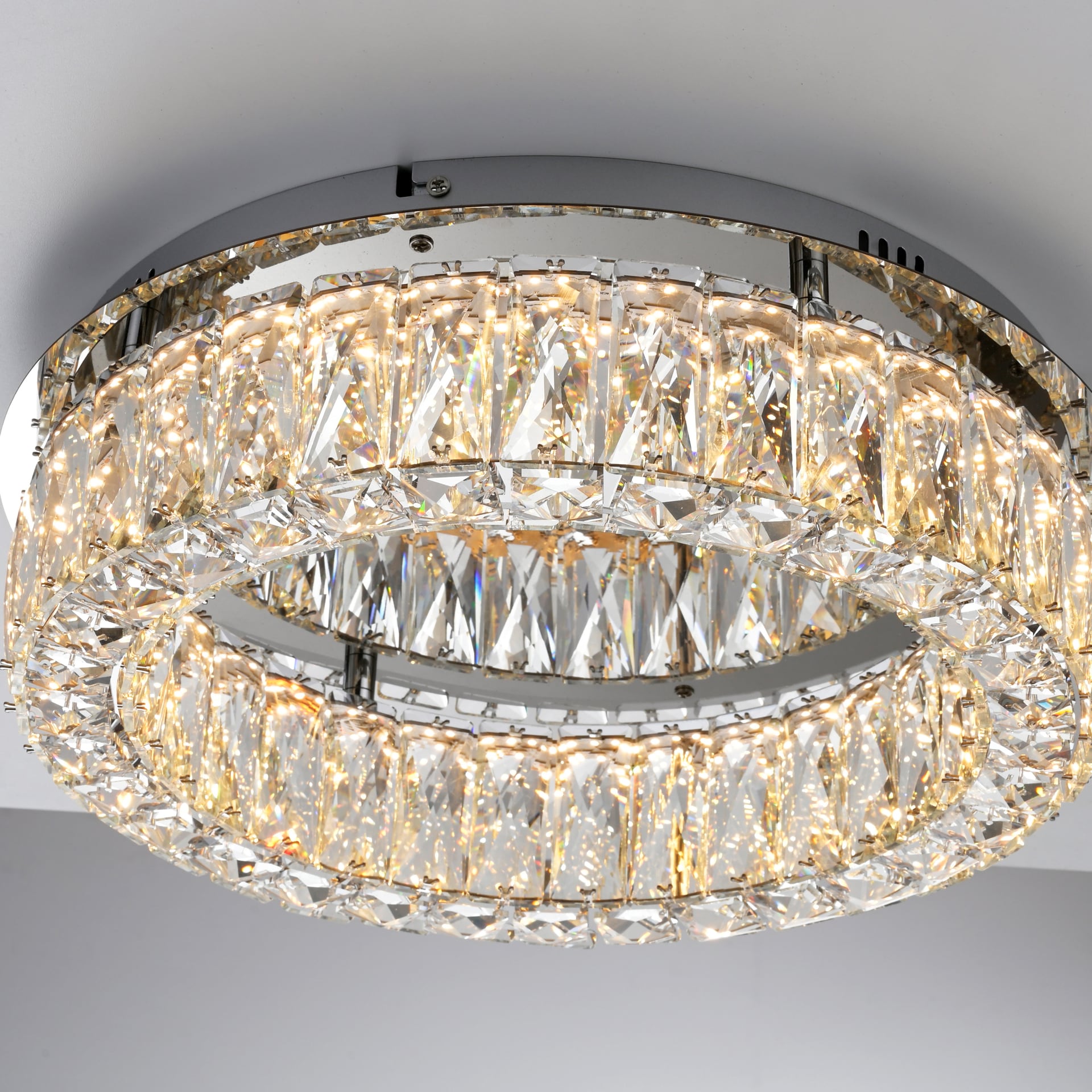 JUST LIGHT LED Deckenlampe KULUNKA 44 cm chromfarbig /Kristall