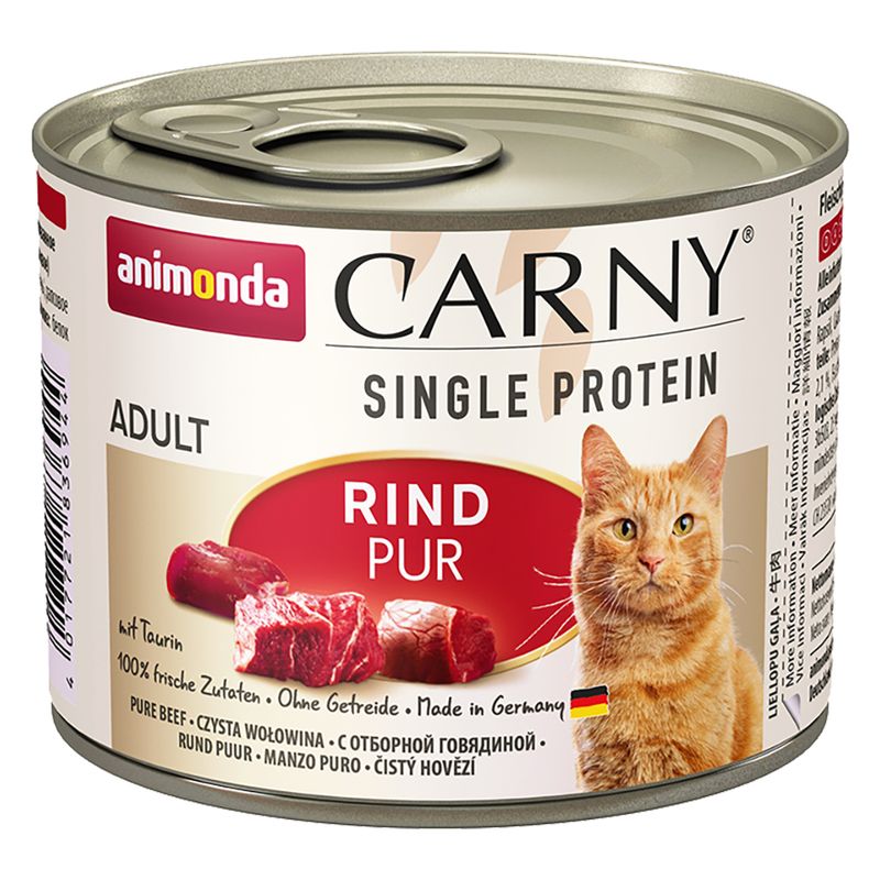 Lot mixte animonda Carny Single Protein Adult 6 x 200 g pour chat