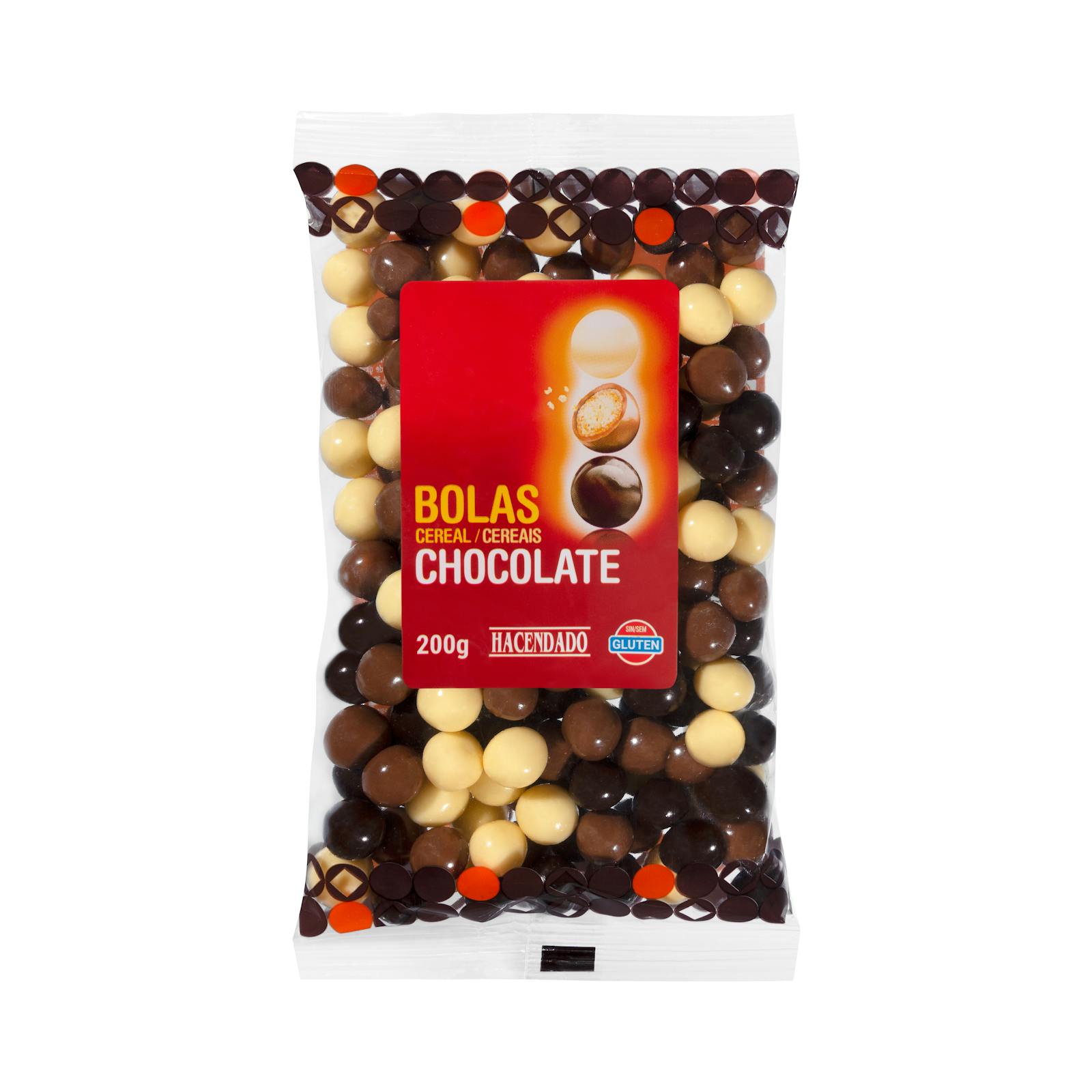 Boules de céréales enrobées de chocolat noir, au lait et blanc Hacendado