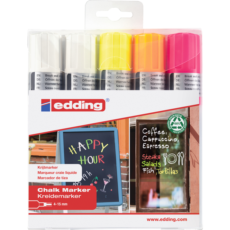 Edding Kreidemarker 4090, 5er Etui, assortiert