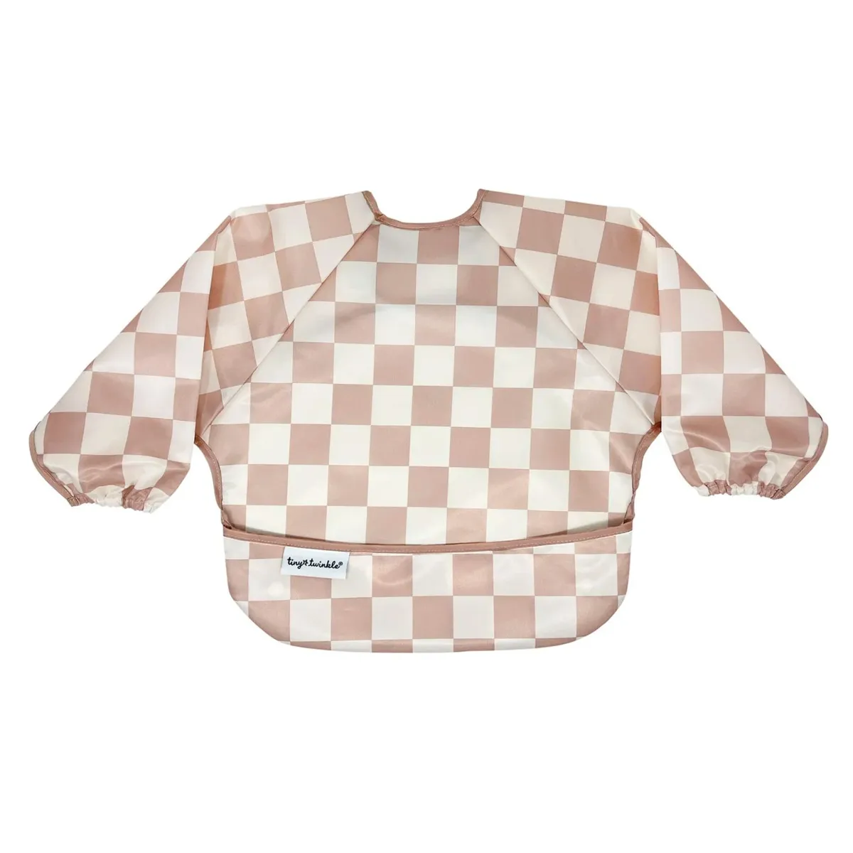 Tiny Twinkle Bavoir Manches Longues - Damier Taupe