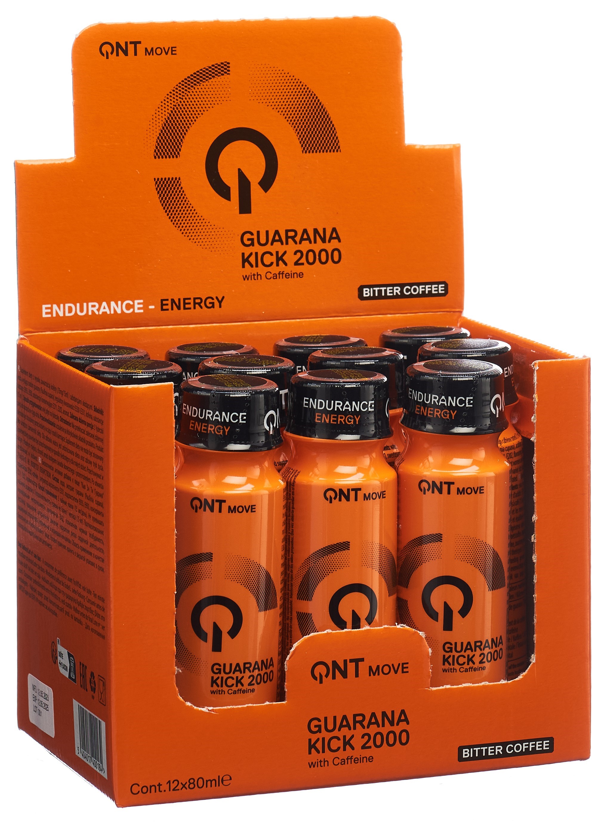 QNT Guarana Kick 2000 Shot<br>12 × 80 ml, Guarana+Caffein