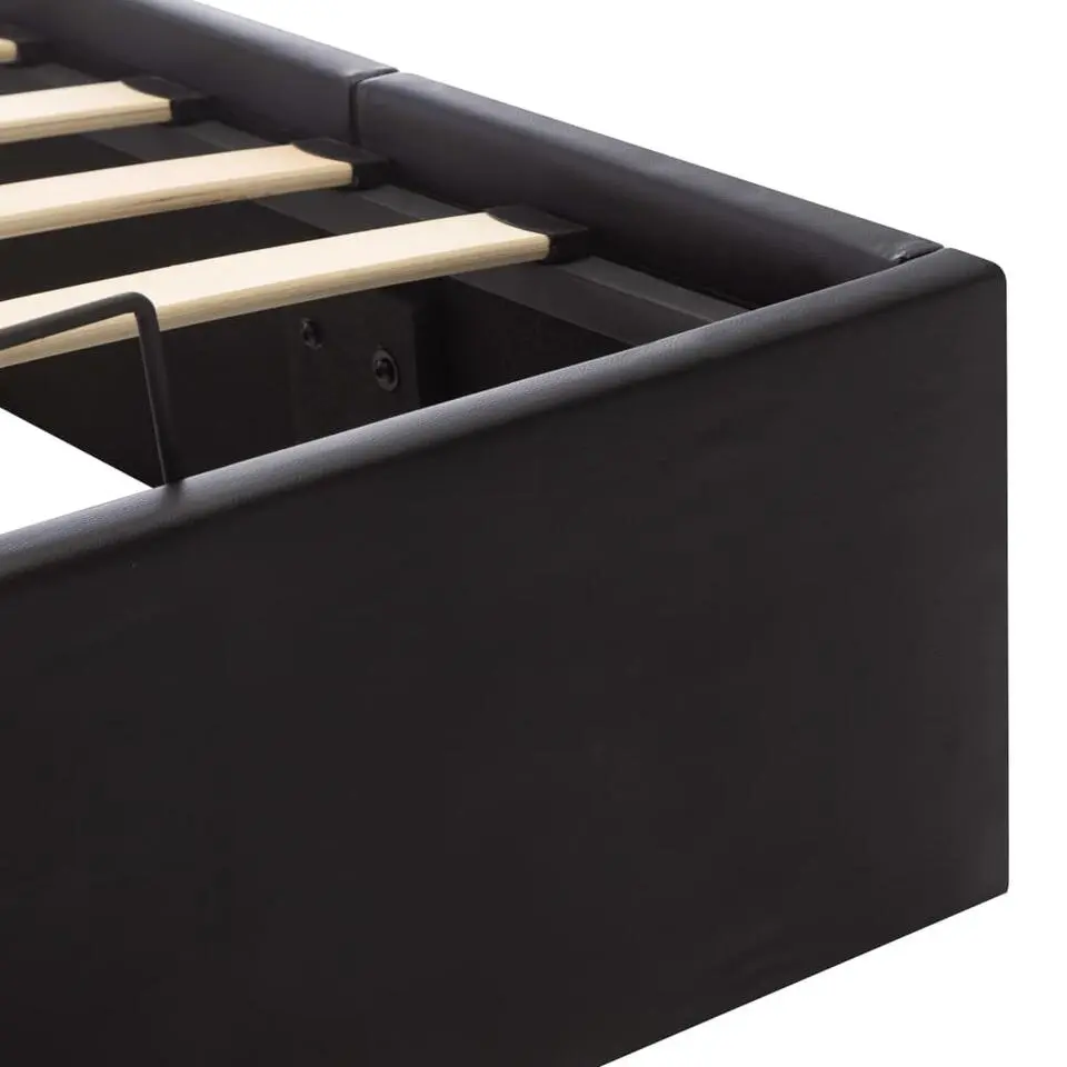 vidaXL - Bed frame hydraulisch - Zwart - Kunstleer - 160x200 cm