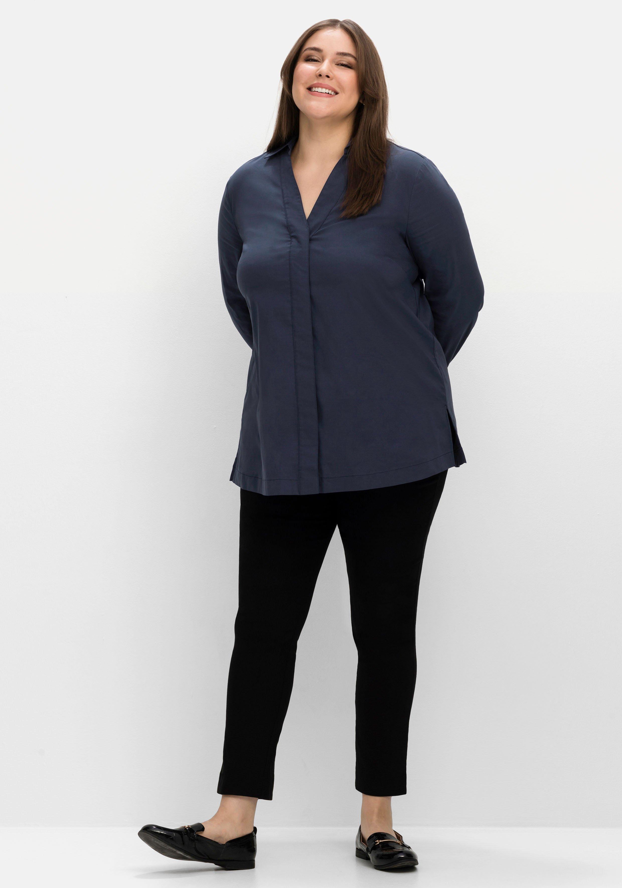 Hemdbluse mit verdeckter Knopfleiste