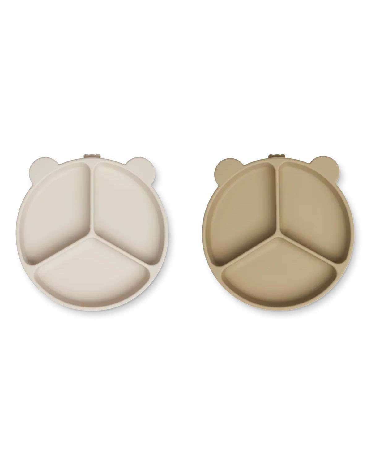 2pk Tallerken med flere rom & Sugekopp – Silikon | Stacy