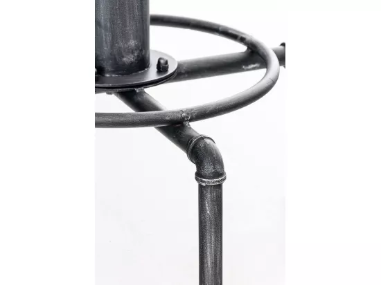 Table haute de bar - rund 39cm - Bois - Argent antique - Lumos
