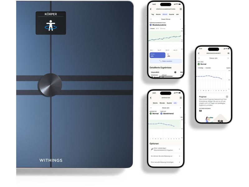 Withings Körperanalysewaage Body Comp Schwarz WLAN-Personenwaage