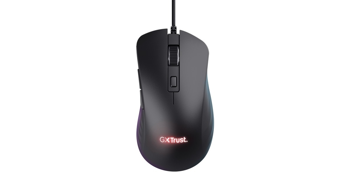 TrustGXT924 Ybar+ gaming muis met hoogwaardige prestaties  (Zwart, RGB, 25.600 dpi)