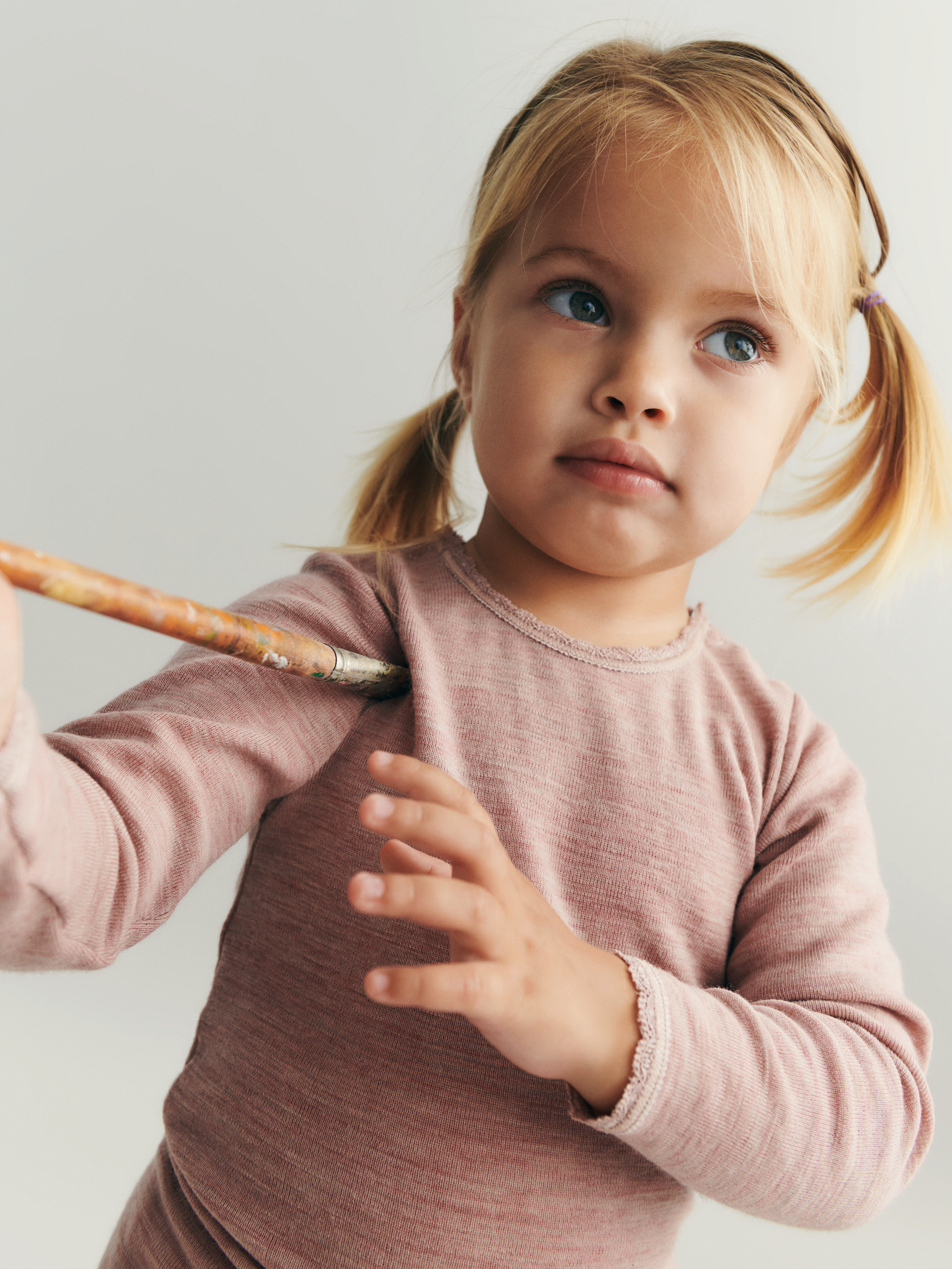 Romper met lange mouw van merinowol voor baby’s