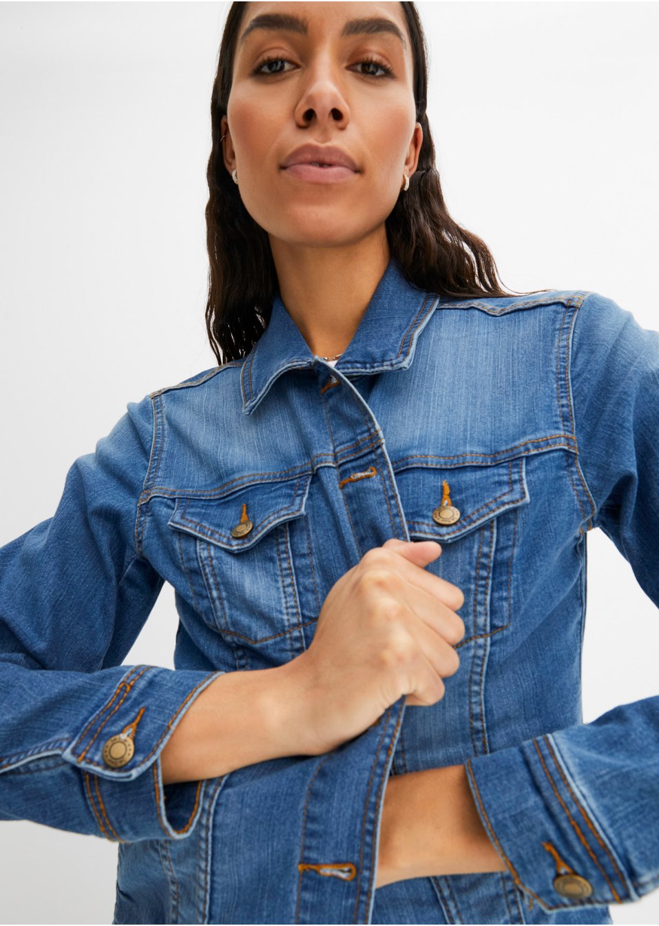 Veste en jean extensible, Basic