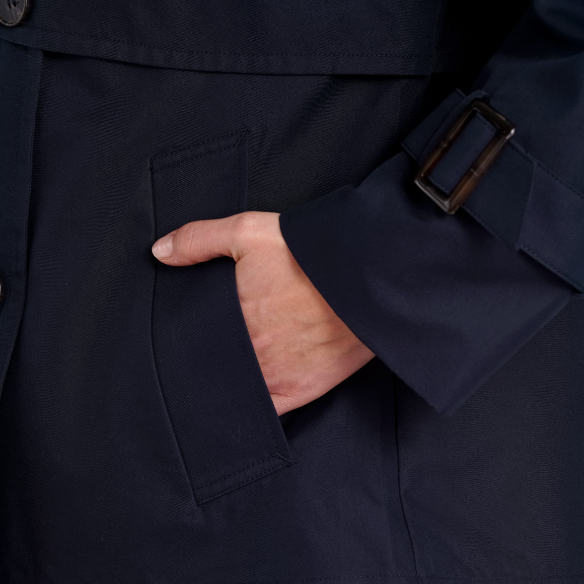 Gina Benotti Damen Trenchcoat mit Einschubtaschen dunkelblau