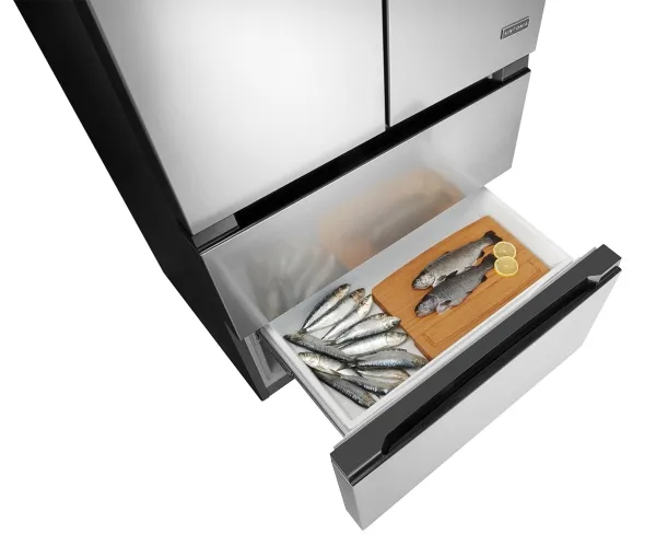Concept LA6983SS, Fritstående, Fransk dør, Grå, Berøring, Rustfrit stål, 500 L