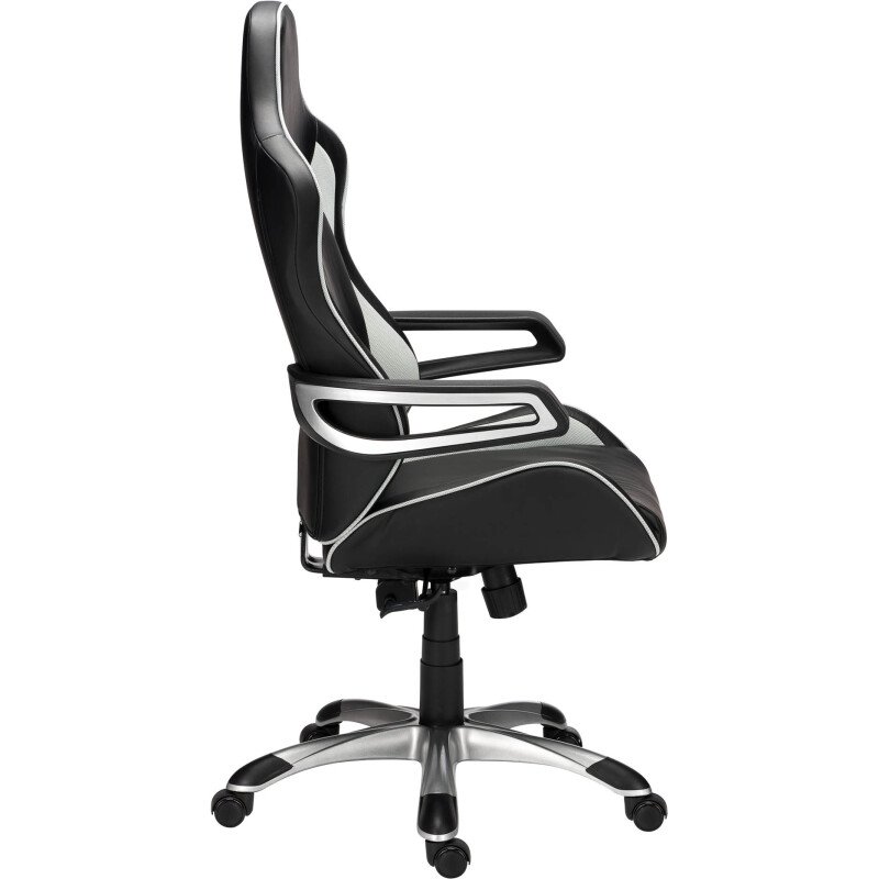 Fauteuil de bureau gamer MONZA simili cuir - avec accoudoirs et appui-tête - Mécanisme Synchrone - Pieds aluminium