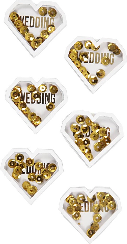 Shaker Stickers - D 4 MM - L 32 MM - B 38 MM - Hvid - 6 Stk