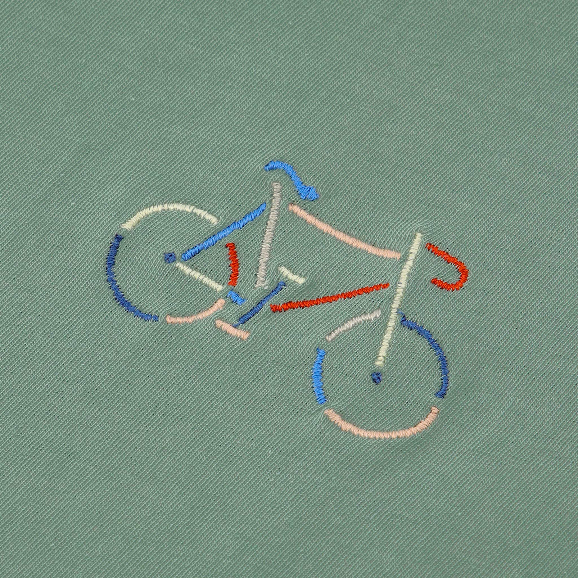 T-shirt col rond vert clair Vélo multicolore Coton - modèle Arcy