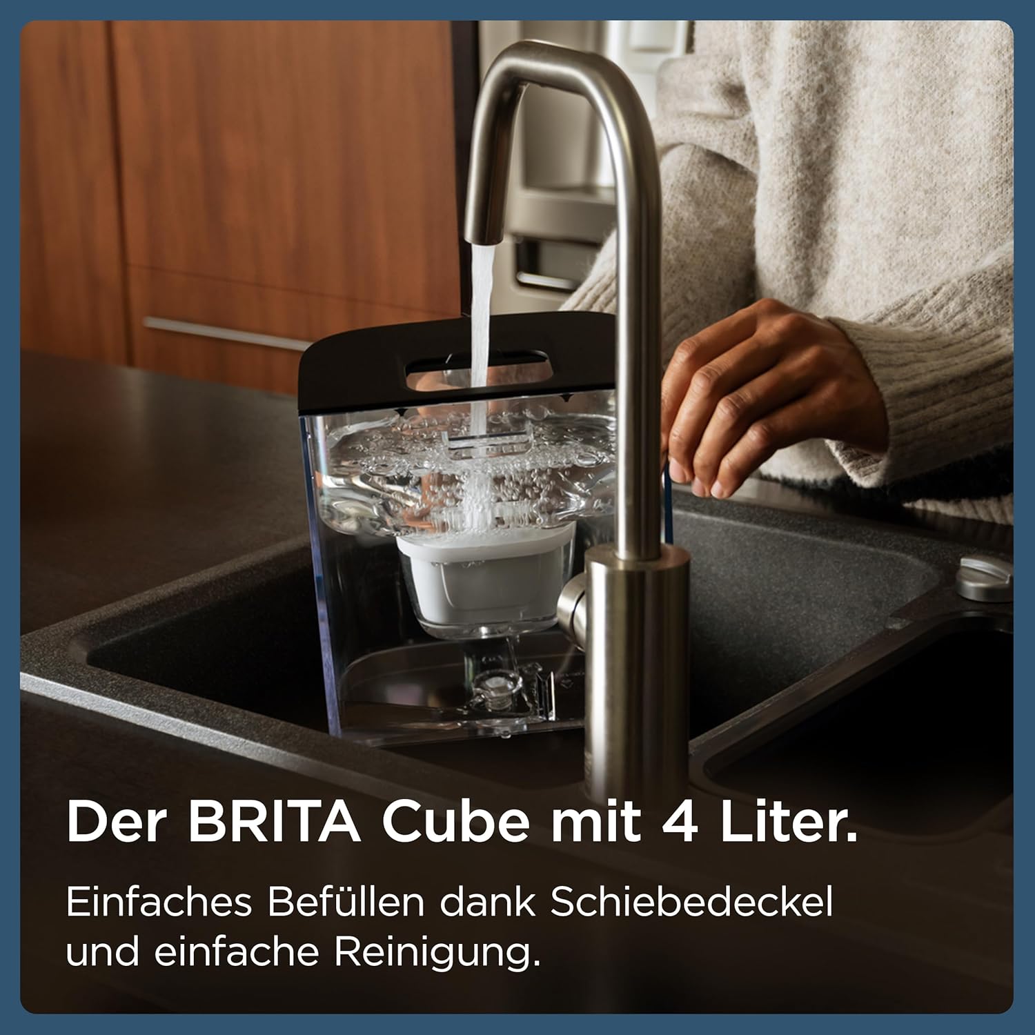 BRITA Heißwasserspender Cube – Wasserspender für zuhause (4L) schwarz – mit UV-C-Technologie, inkl. MAXTRA PRO Extra Kalkschutz Wasserfilterkartusche