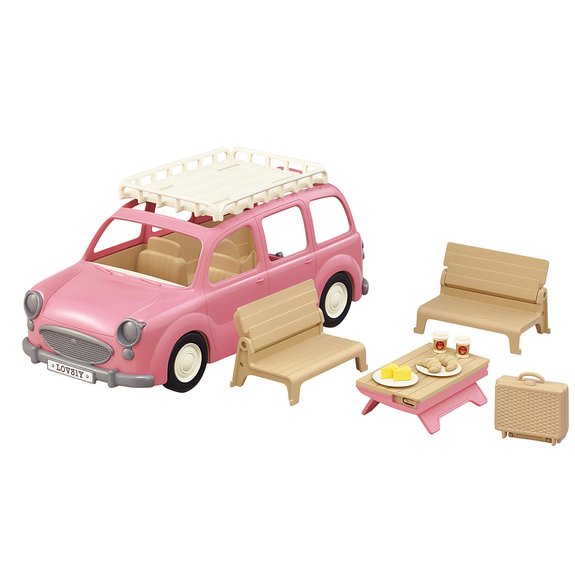 Sylvanian Families - Le monospace rose et set de pique-nique 5535