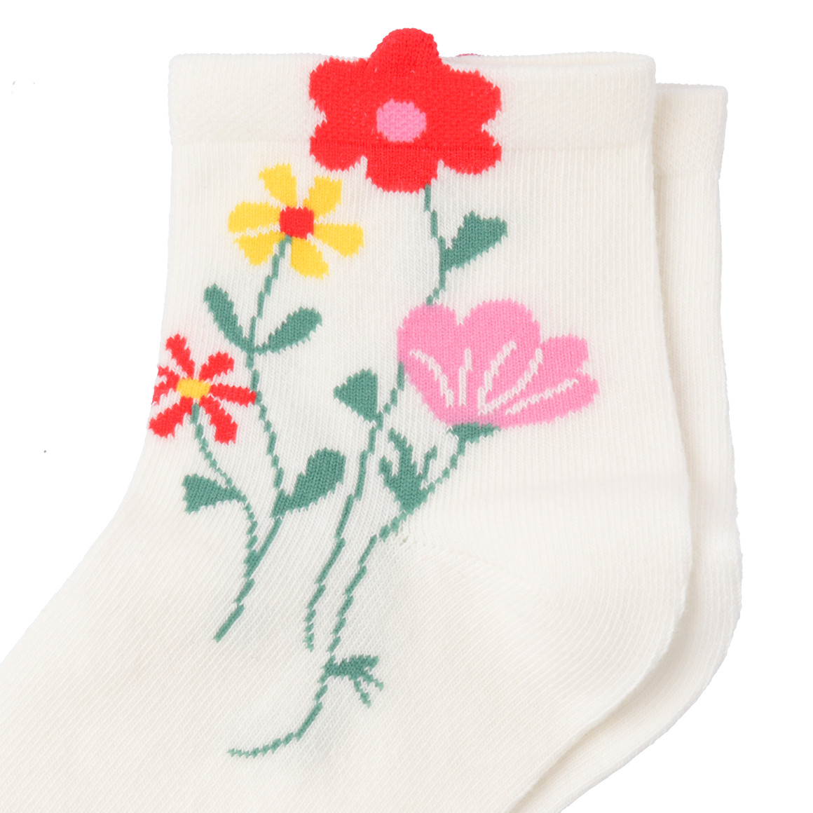 Gina Benotti 1 Paar Damen Socken mit Blumen-Motiv weiss