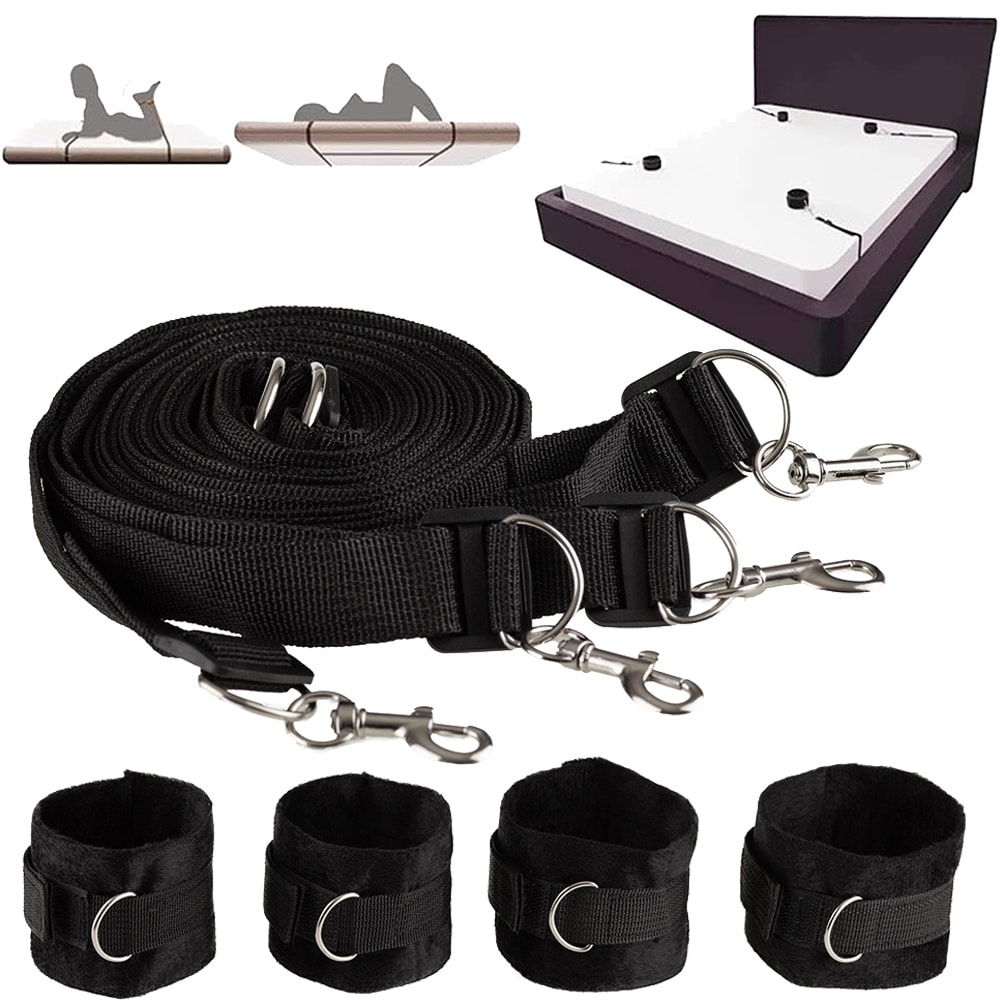 Set SM - Attaches lit & menottes - Noir