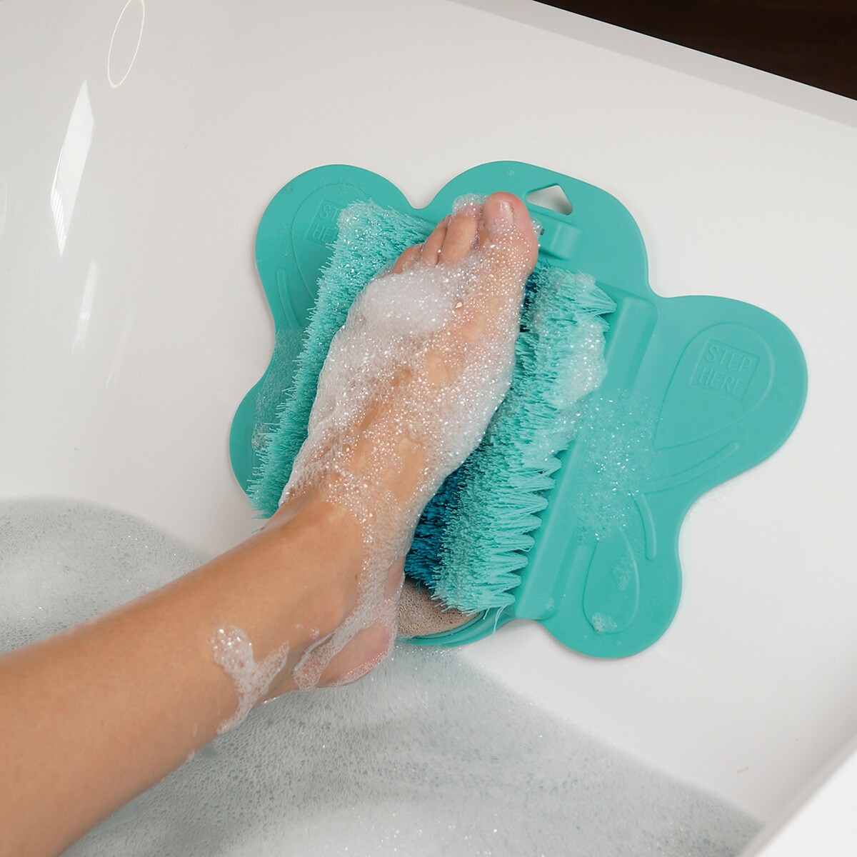 Starlyf® Fußbürste - Fußreiniger für Badewanne mit Bimsstein Foot Spa