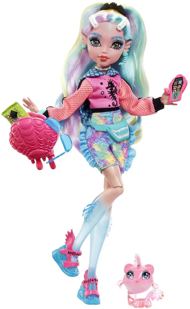 MONSTER HIGH - POUPEE LAGOONA BLUE AVEC PIRANHA DE COMPAGNIE