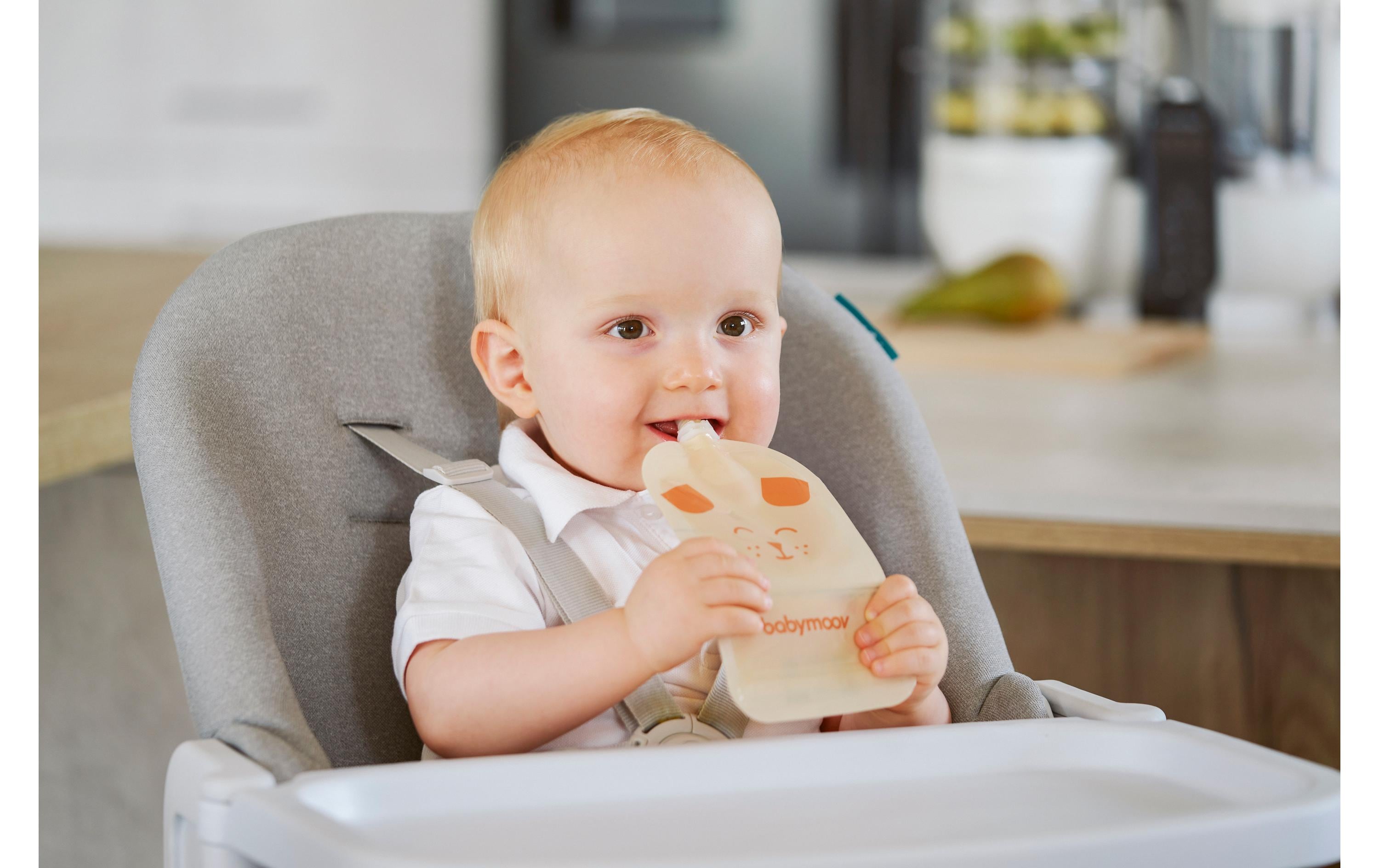 Nahrungsbehälter ISY Set Quetschbeutel 20 x 150 mlWiederverwendbare Quetschbeutel für Babymahlzeiten