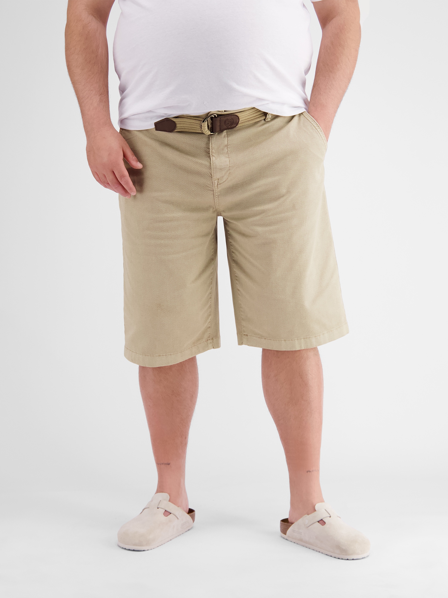 LERROS Bermudas »LERROS Chino-Bermuda mit Gürtel, in Grossen Grössen«